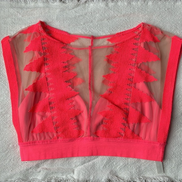Free People FP Movement Vibrant Pink Sheer Women's Top - Picture 10 of 15